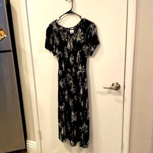 Black and white ankle length dress